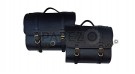 Fit For Royal Enfield Shotgun 650 Black Leather Pannier Bags with Mounting Pair - SPAREZO